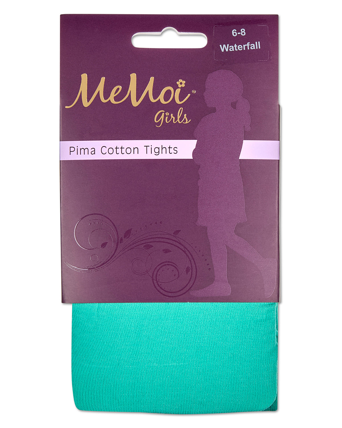Girls' Soft Pima Cotton Opaque Tights : Color: Waterfall