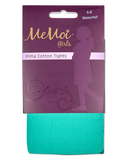 Girls' Soft Pima Cotton Opaque Tights : Color: Waterfall