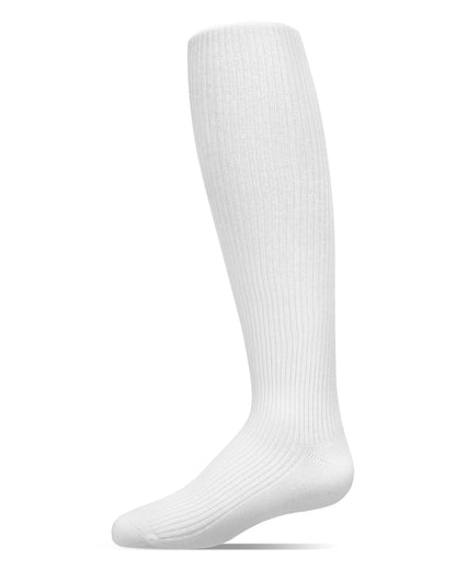 Girls' Thin Ribbed Cotton Tights