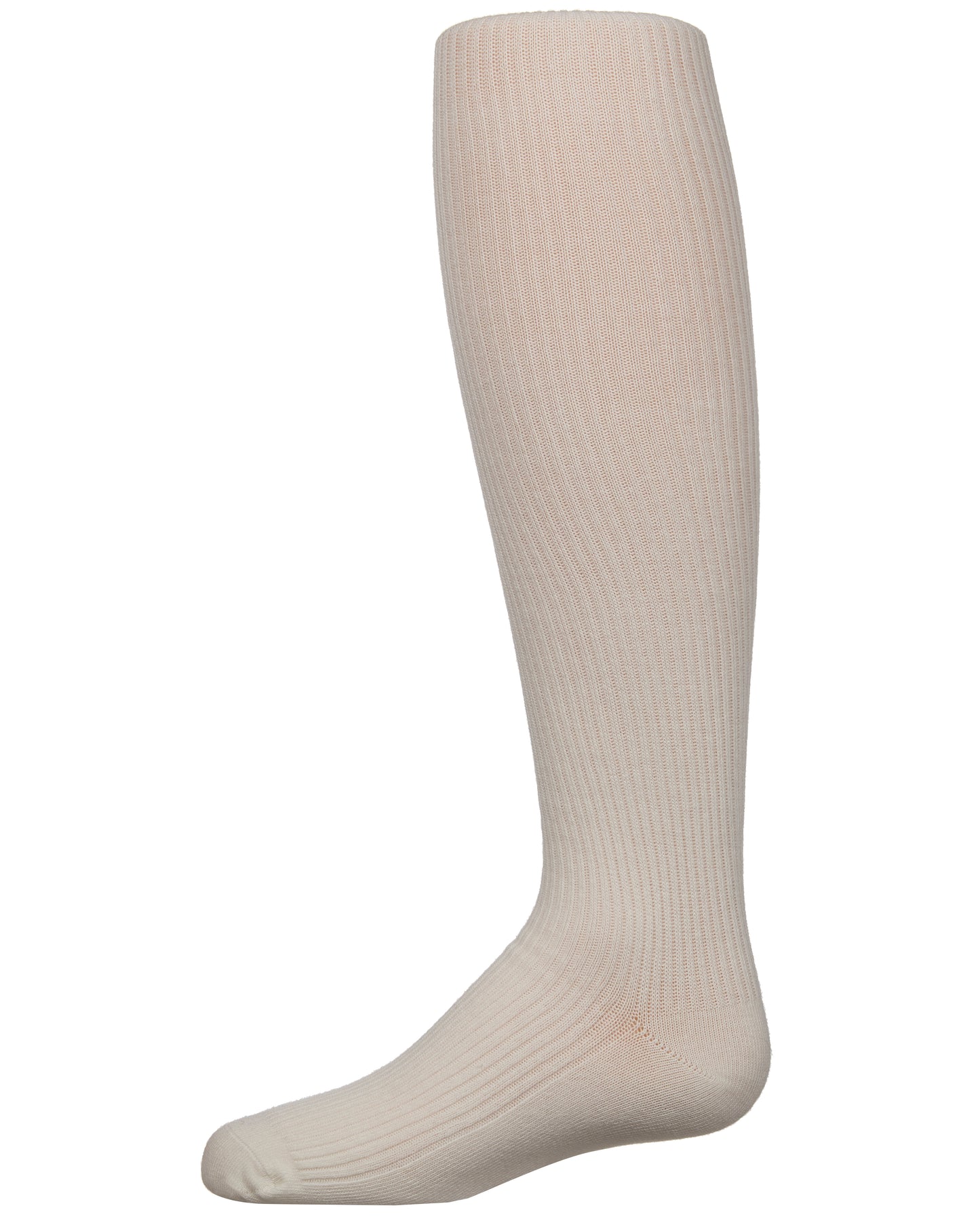 Girls' Thin Ribbed Cotton Tights : Color: Winter White