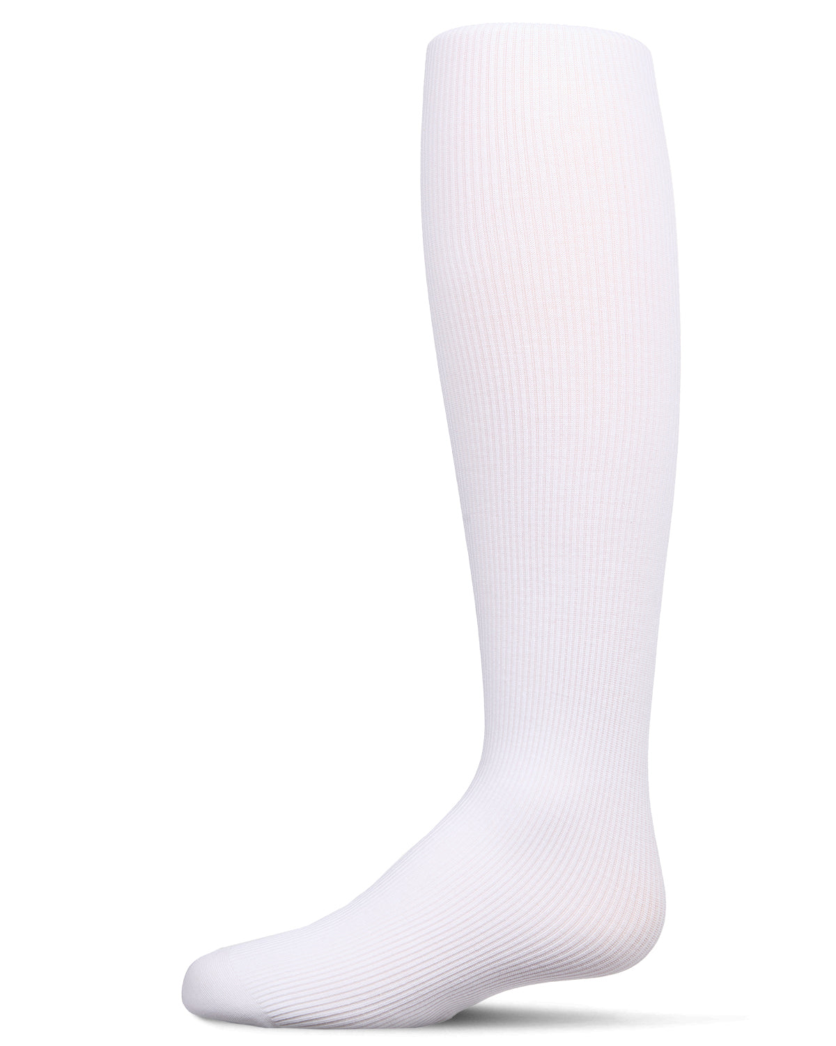 Girls Ribbed Supreme Cotton Blend Non-Pilling Tights : Color: White