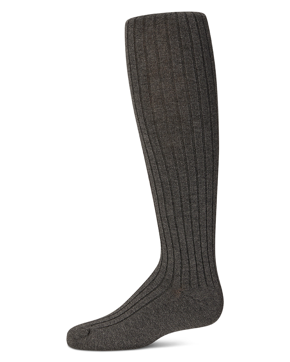 Dark gray knee-high sock on a white background