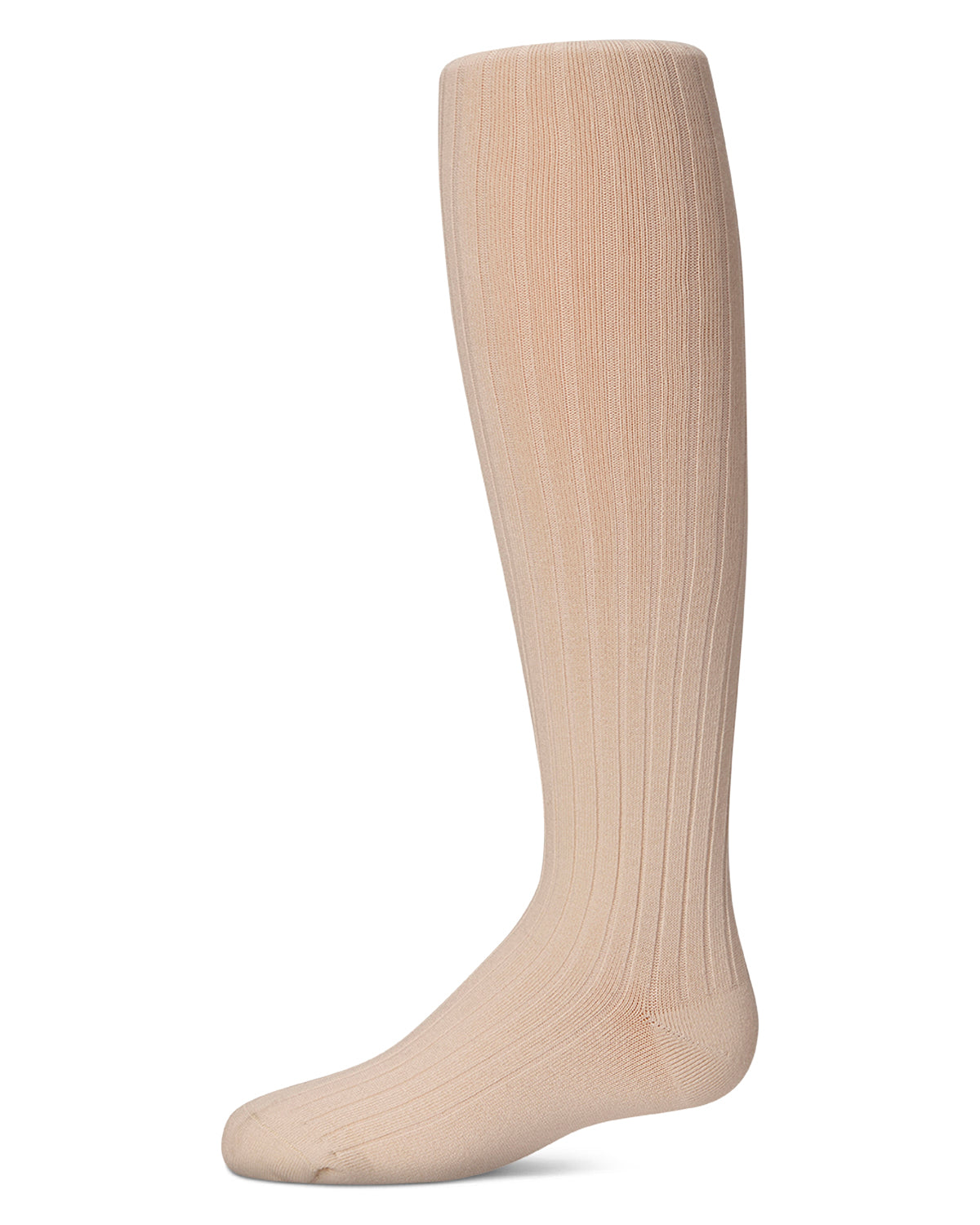 Beige knee-high sock on a white background