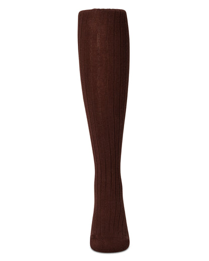 Brown knee-high sock on a white background