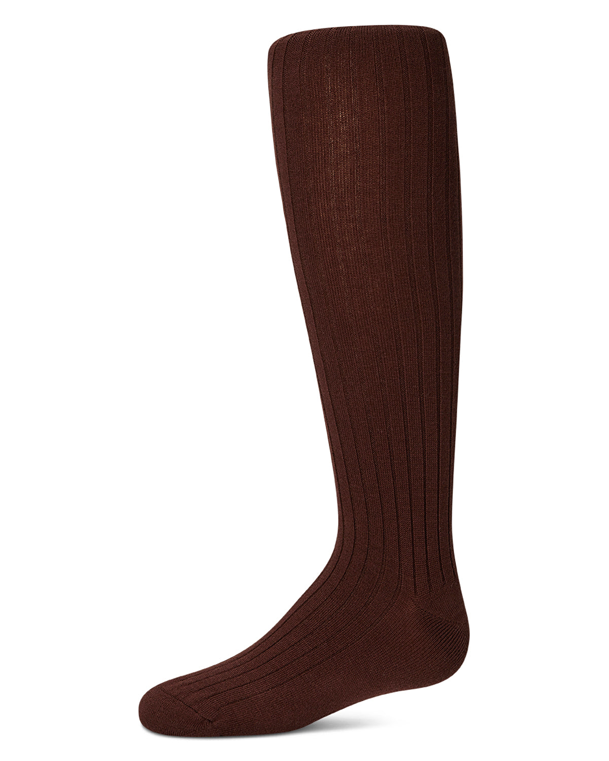 Brown knee-high sock on a white background