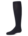 Black knee-high sock on a white background
