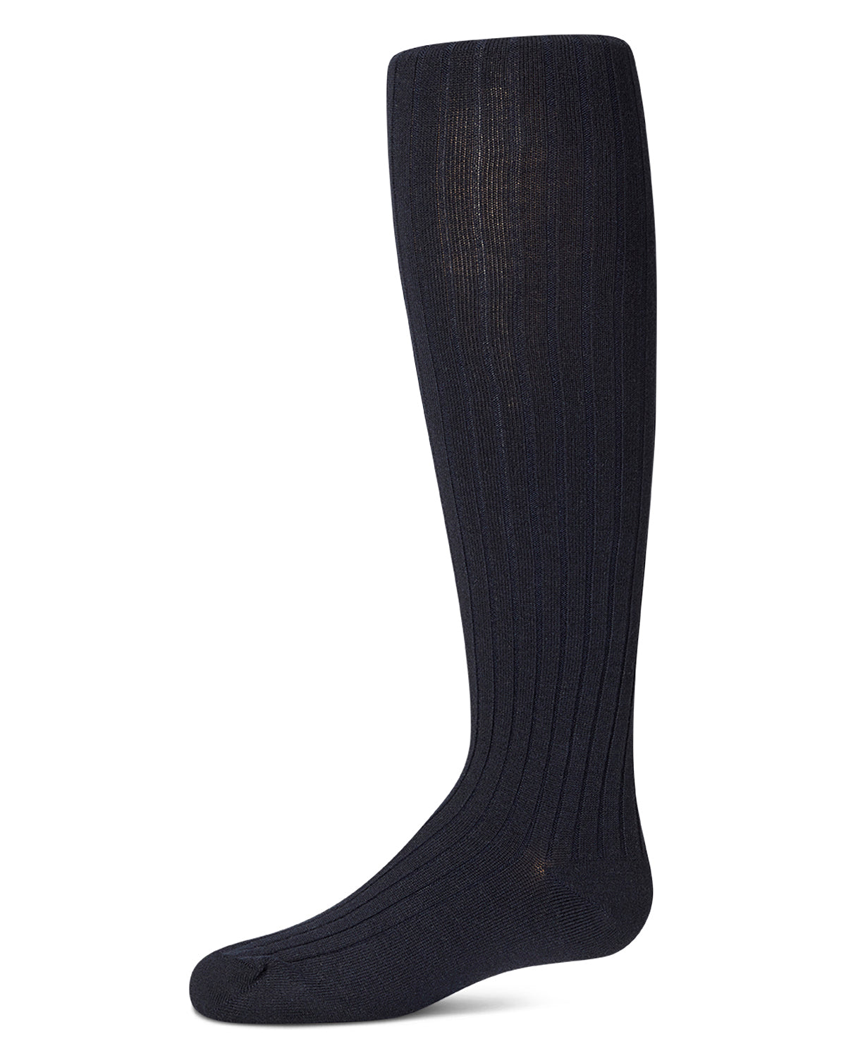 Black knee-high sock on a white background