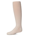 Beige knee-high sock on a white background