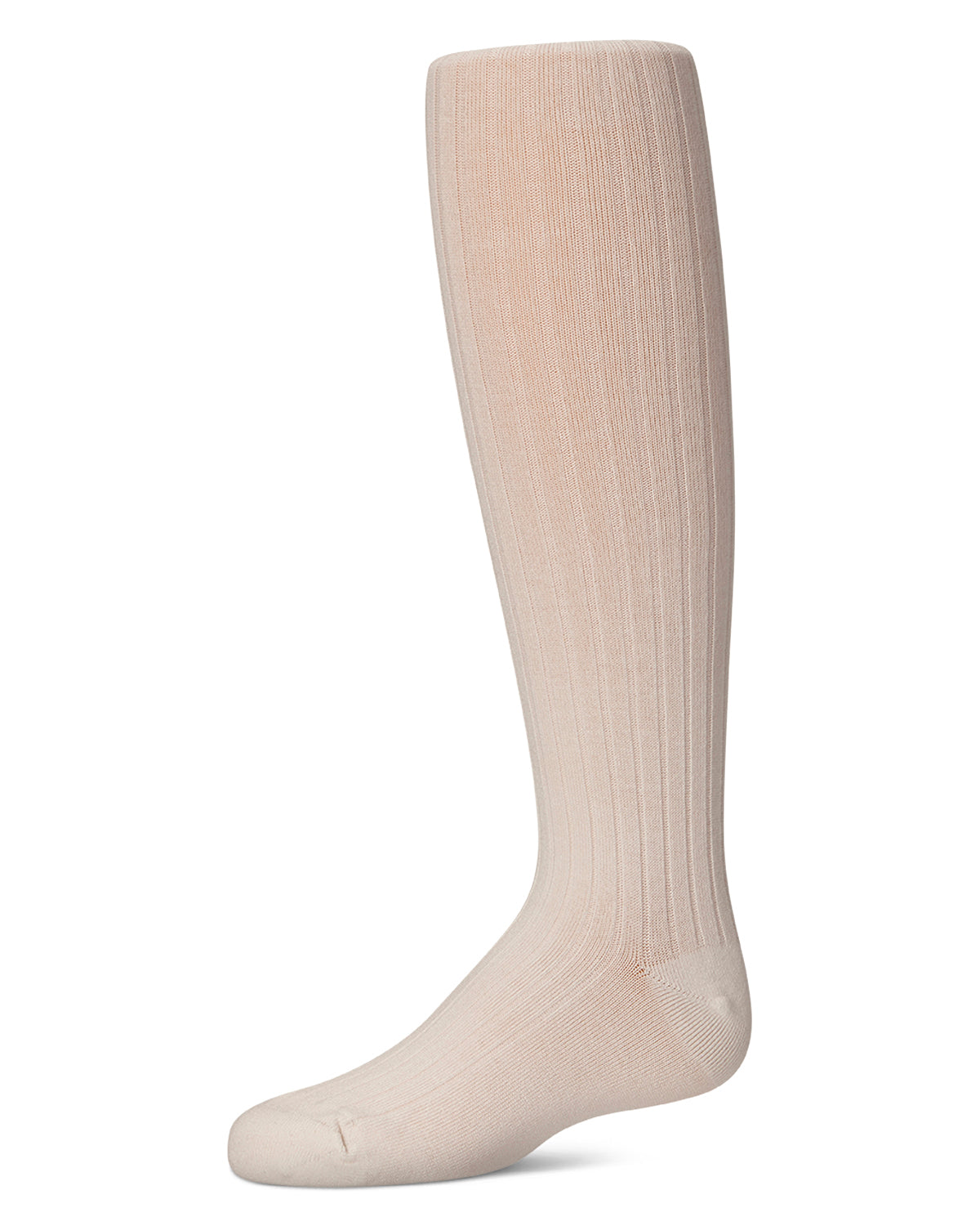 Beige knee-high sock on a white background