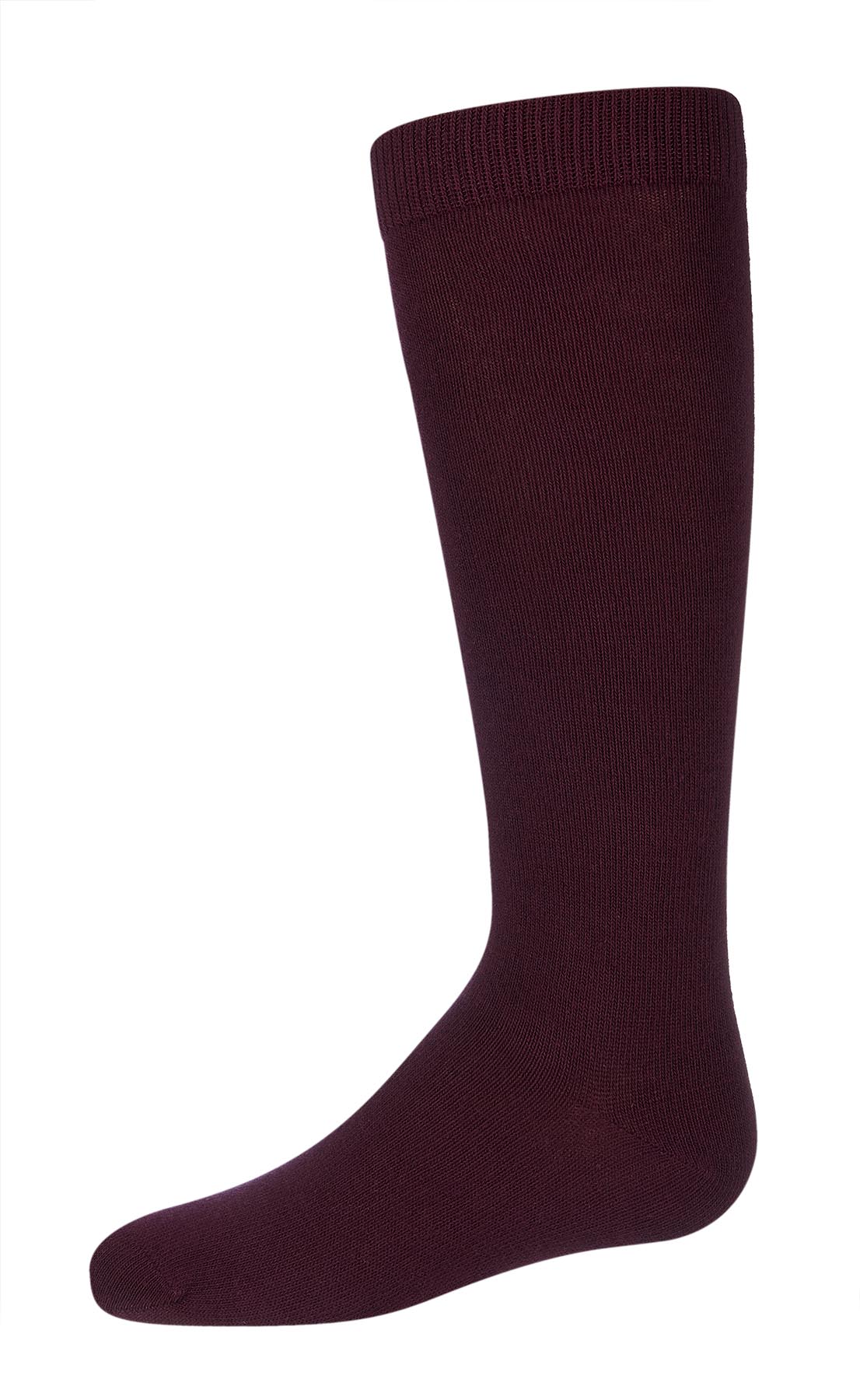 Kid's Basic Cotton Blend Knee High Socks : Color: Dk Maroon