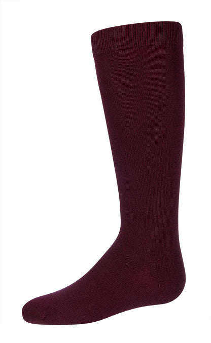 Kid's Basic Cotton Blend Knee High Socks : Color: Dk Maroon