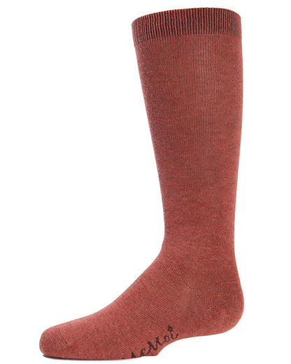 Kid's Basic Cotton Blend Knee High Socks : Color: Rust Heather