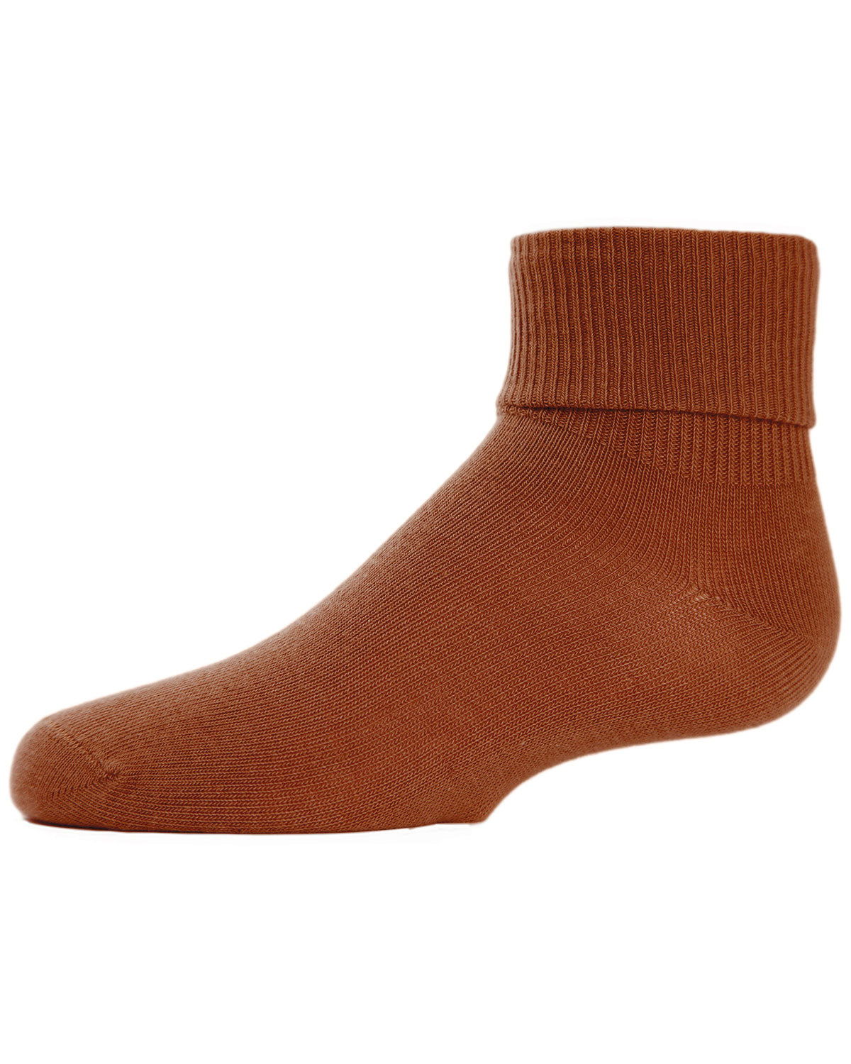 Kids' Triple Roll Cotton Blend Ankle Socks : Color: Bombay Brown