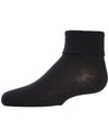 Kids' Triple Roll Cotton Blend Ankle Socks : Color: Black