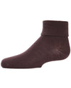 Kids' Triple Roll Cotton Blend Ankle Socks : Color: Brown