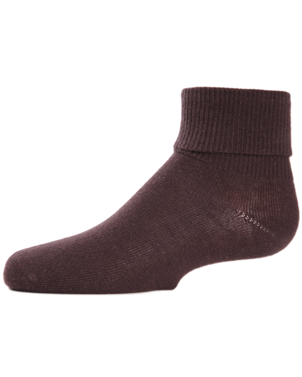 Kids' Triple Roll Cotton Blend Ankle Socks : Color: Brown