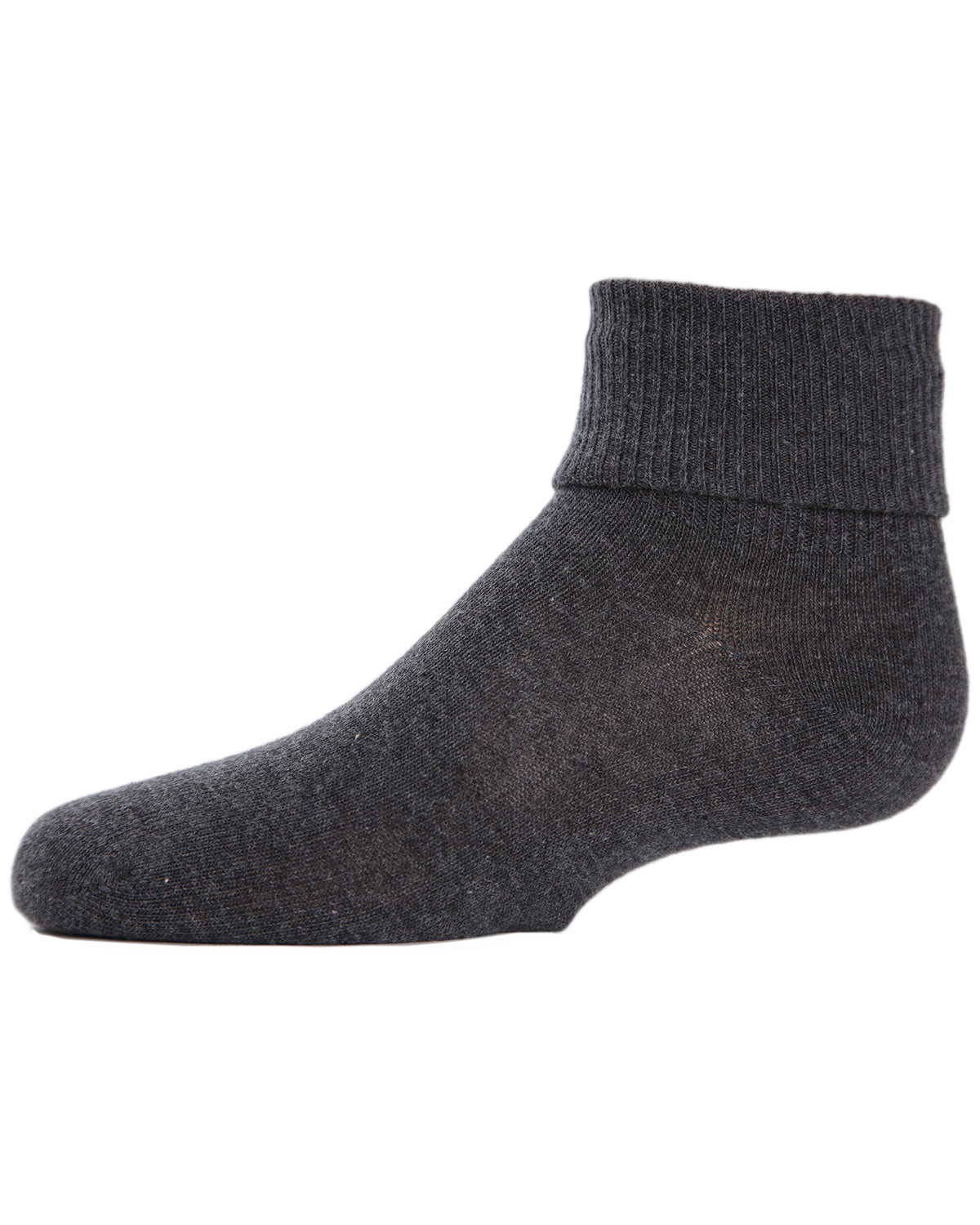 Kids' Triple Roll Cotton Blend Ankle Socks : Color: Charcoal