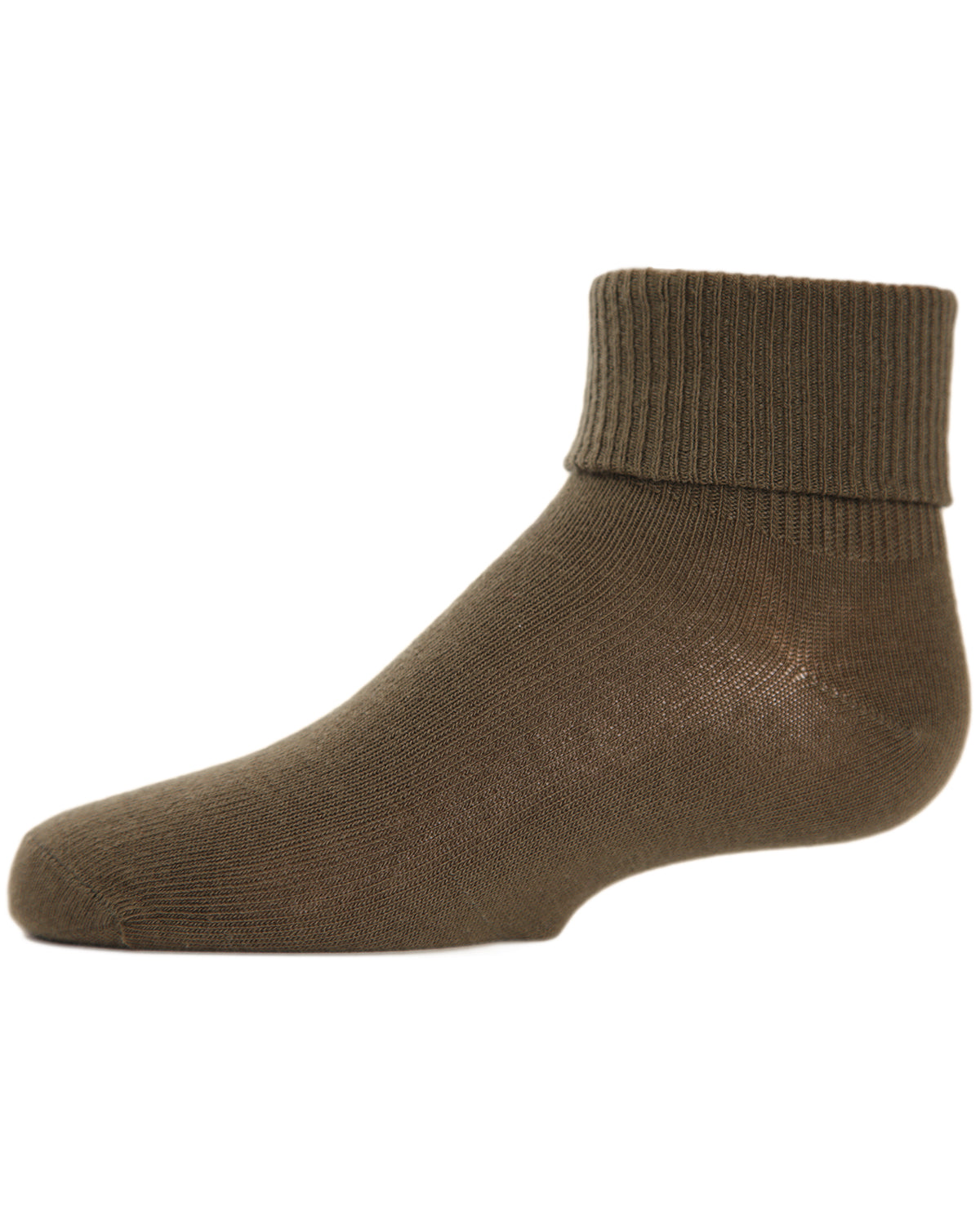 Kids' Triple Roll Cotton Blend Ankle Socks : Color: Dark Olive