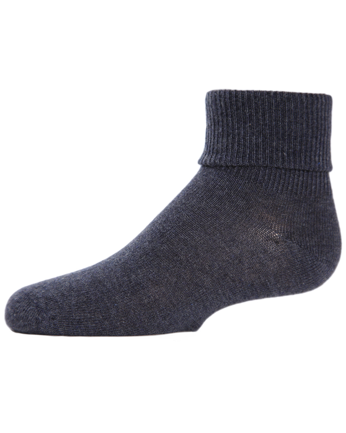Kids' Triple Roll Cotton Blend Ankle Socks : Color: Denim
