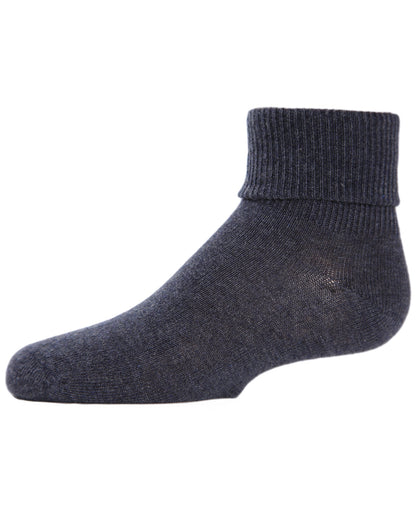 Kids' Triple Roll Cotton Blend Ankle Socks : Color: Denim
