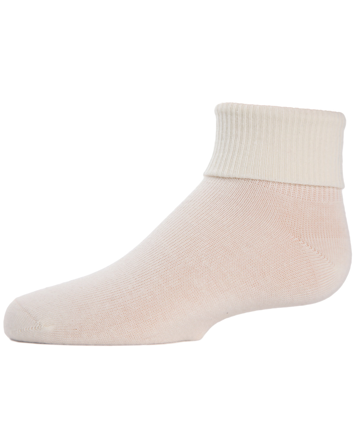 Kids' Triple Roll Cotton Blend Ankle Socks : Color: Ivory