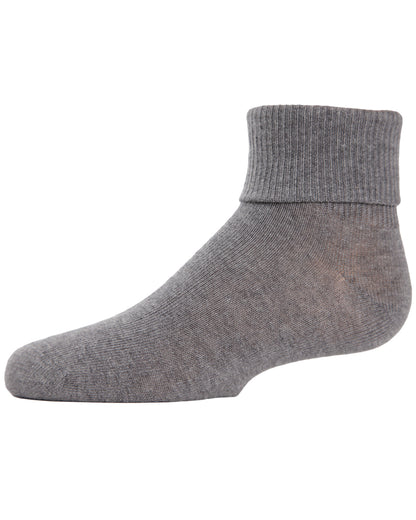 Kids' Triple Roll Cotton Blend Ankle Socks : Color: Light Gray