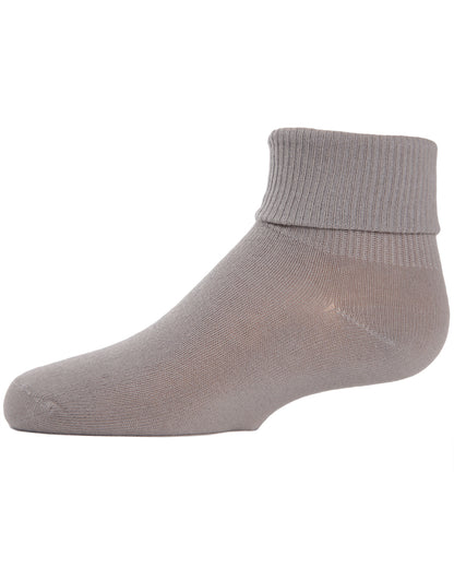 Kids' Triple Roll Cotton Blend Ankle Socks : Color: Silver