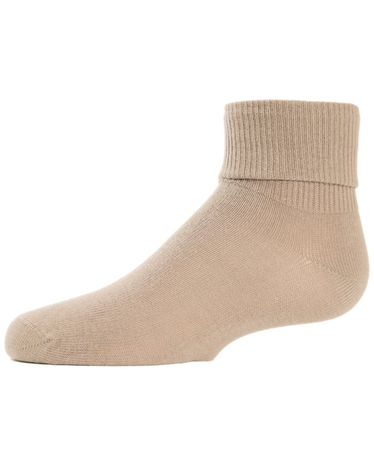 Kids' Triple Roll Cotton Blend Ankle Socks : Color: Tan
