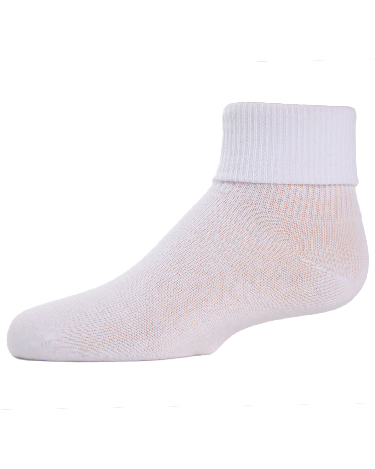 Kids' Triple Roll Cotton Blend Ankle Socks : Color: White