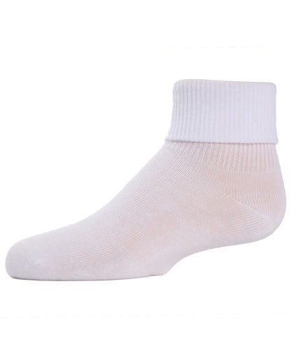 Kids' Triple Roll Cotton Blend Ankle Socks : Color: White