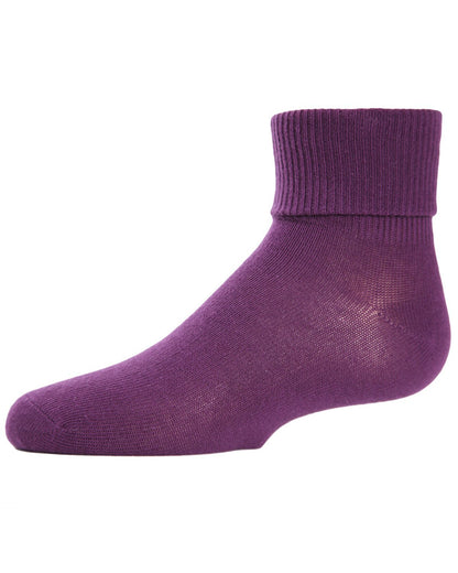 Kids' Triple Roll Cotton Blend Ankle Socks : Color: Wineberry