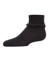 Infant Ruffle Eyelet Cotton Blend Anklet Socks : Color: Black