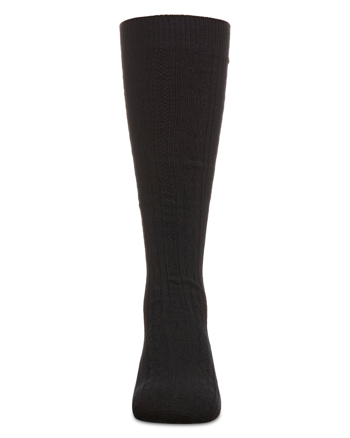 Cable Knit Girls Cotton Blend Knee High Socks : Color: Black