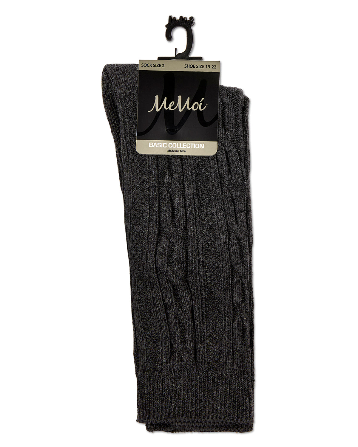 Cable Knit Girls Cotton Blend Knee High Socks : Color: Charcoal
