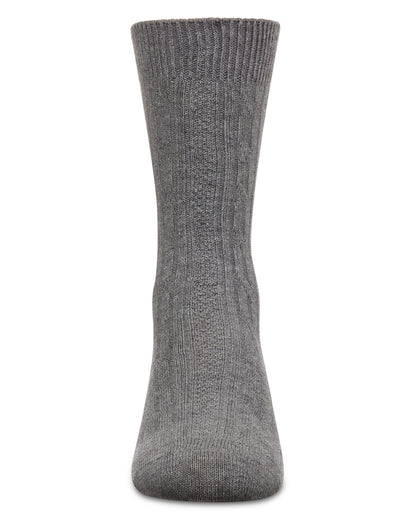 Cable Knit Girls Cotton Blend Knee High Socks : Color: Light Gray
