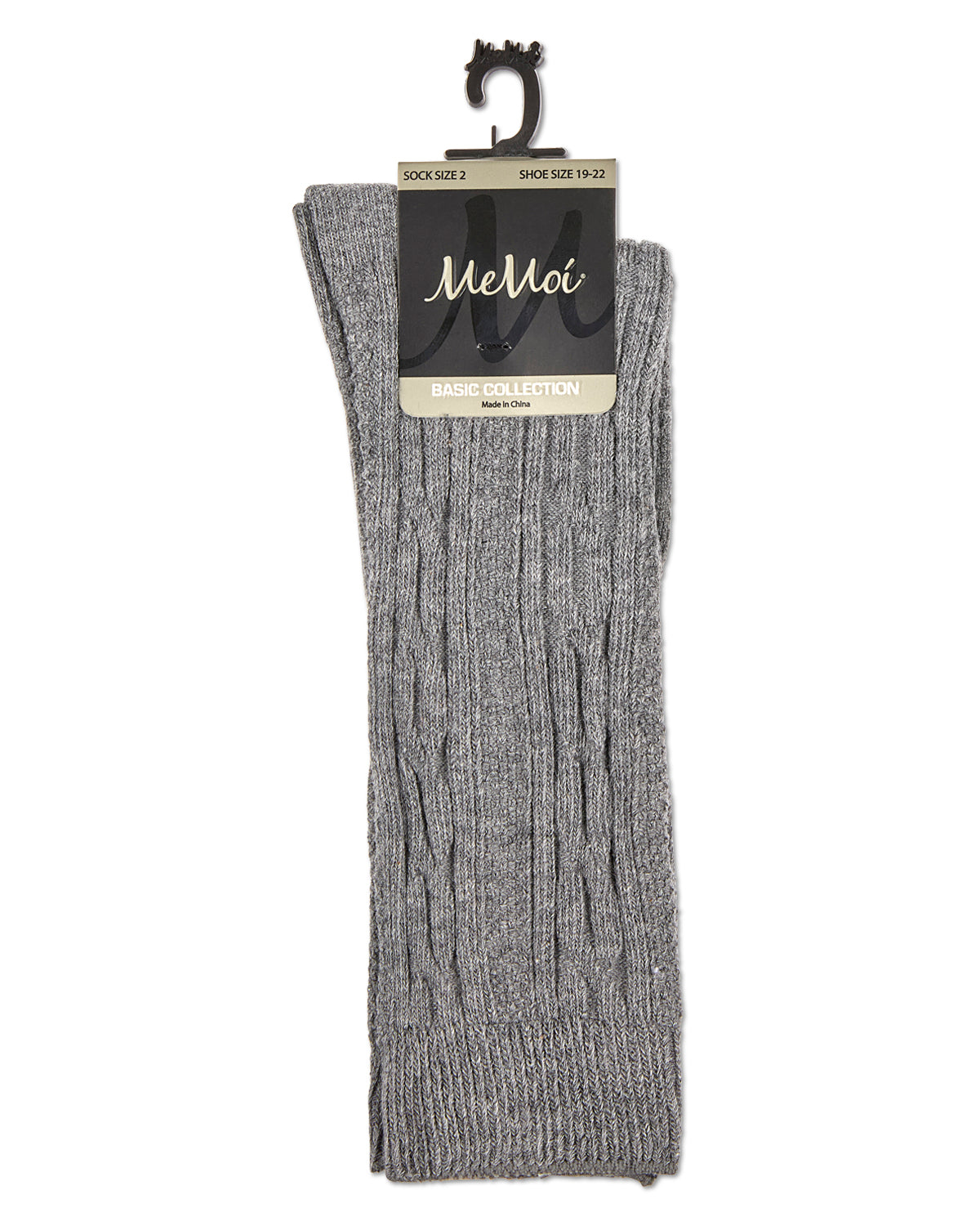 Cable Knit Girls Cotton Blend Knee High Socks : Color: Light Gray