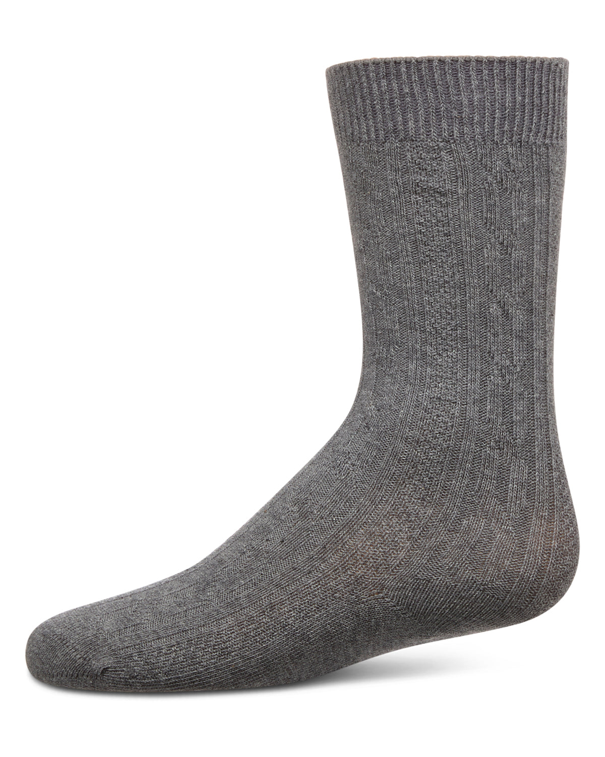 Cable Knit Girls Cotton Blend Knee High Socks : Color: Light Gray