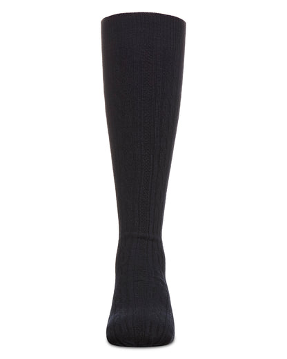 Cable Knit Girls Cotton Blend Knee High Socks : Color: Navy