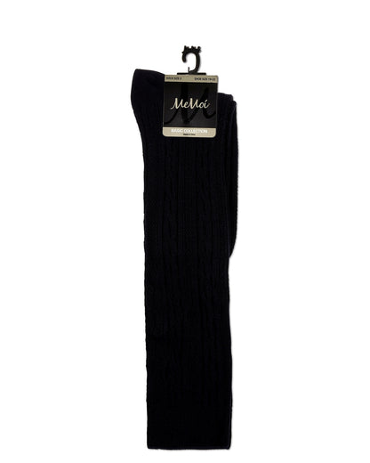 Cable Knit Girls Cotton Blend Knee High Socks : Color: Navy