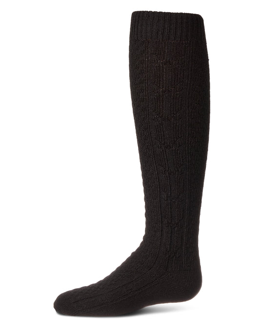 Girls Chunky Ribbed Knit Knee-High Socks : Color: Black