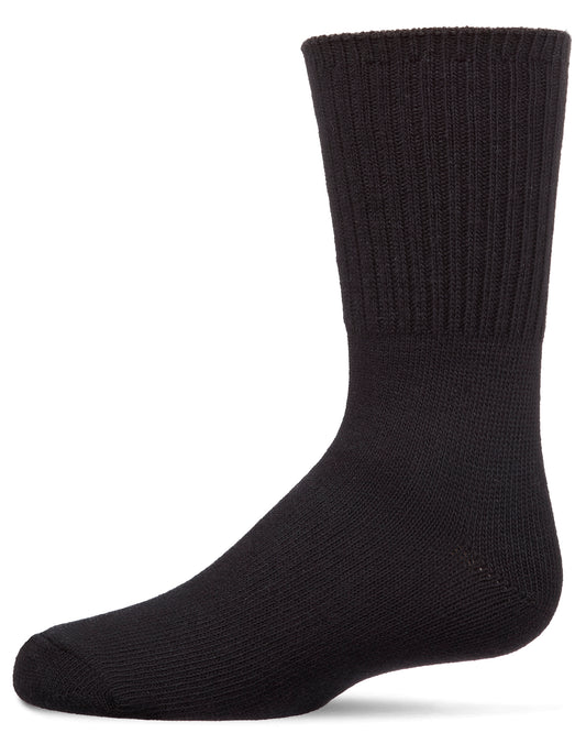 Kids Ribbed Moisture-Wicking Crew Socks : Color: Black