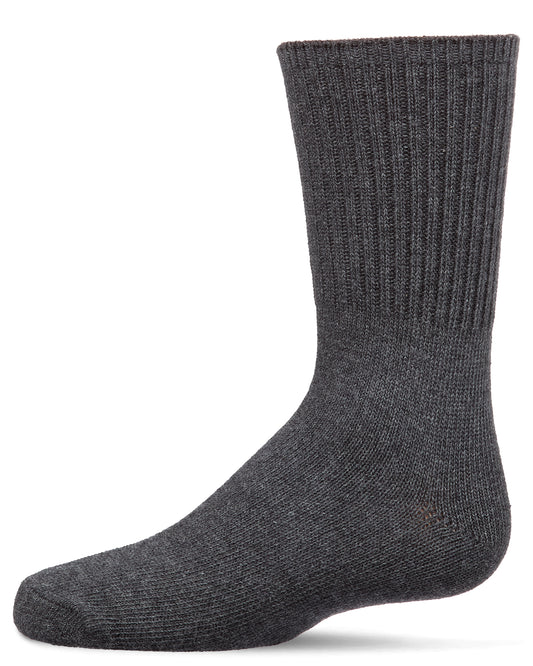 Kids Ribbed Moisture-Wicking Crew Socks : Color: Charcoal