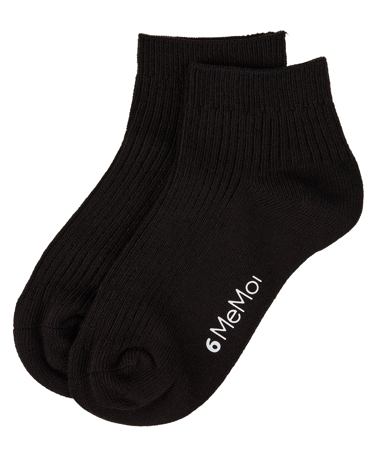 Thin Ribbed Cotton Kids Anklet Sock : Color: Black