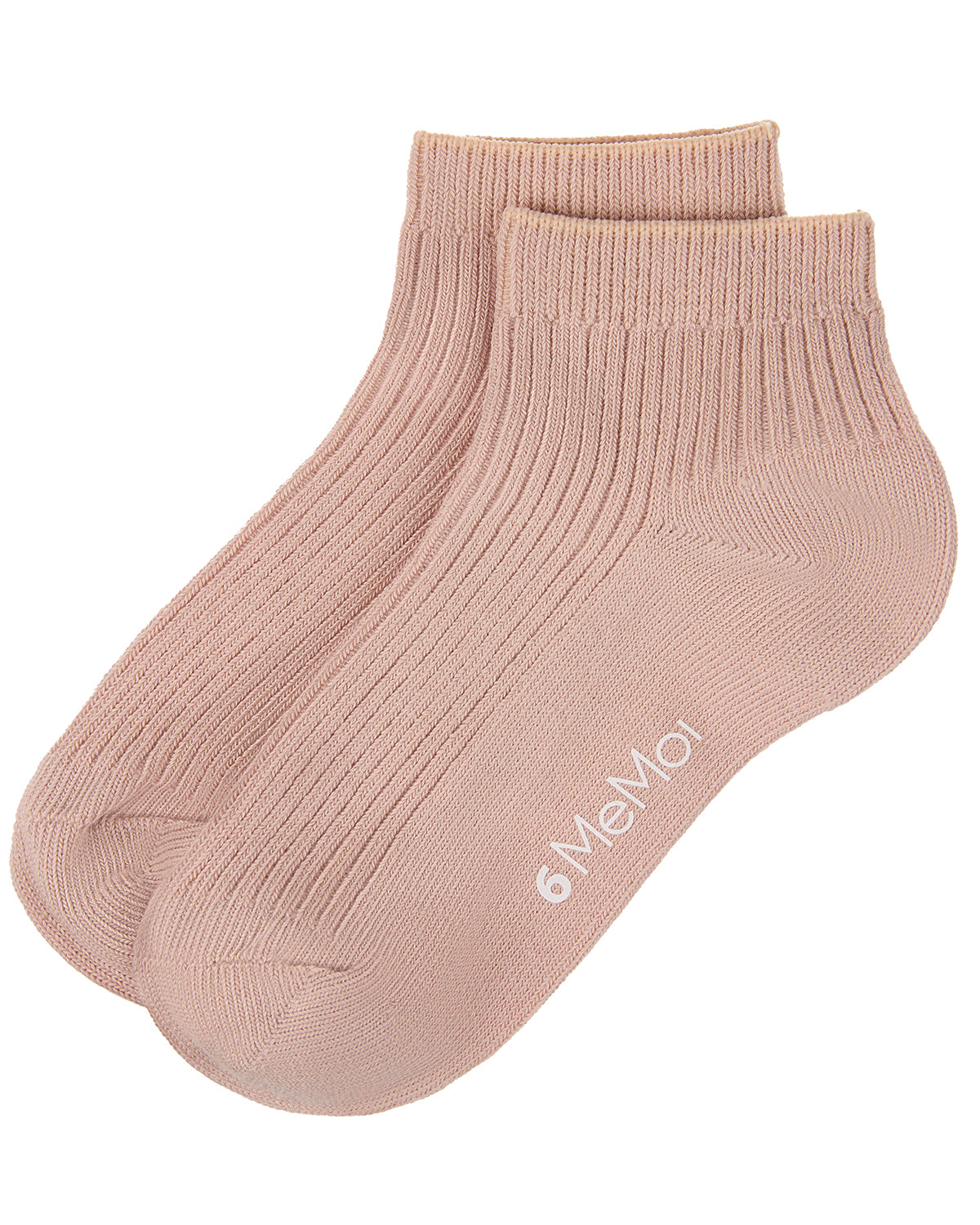 Thin Ribbed Cotton Kids Anklet Sock : Color: Blush