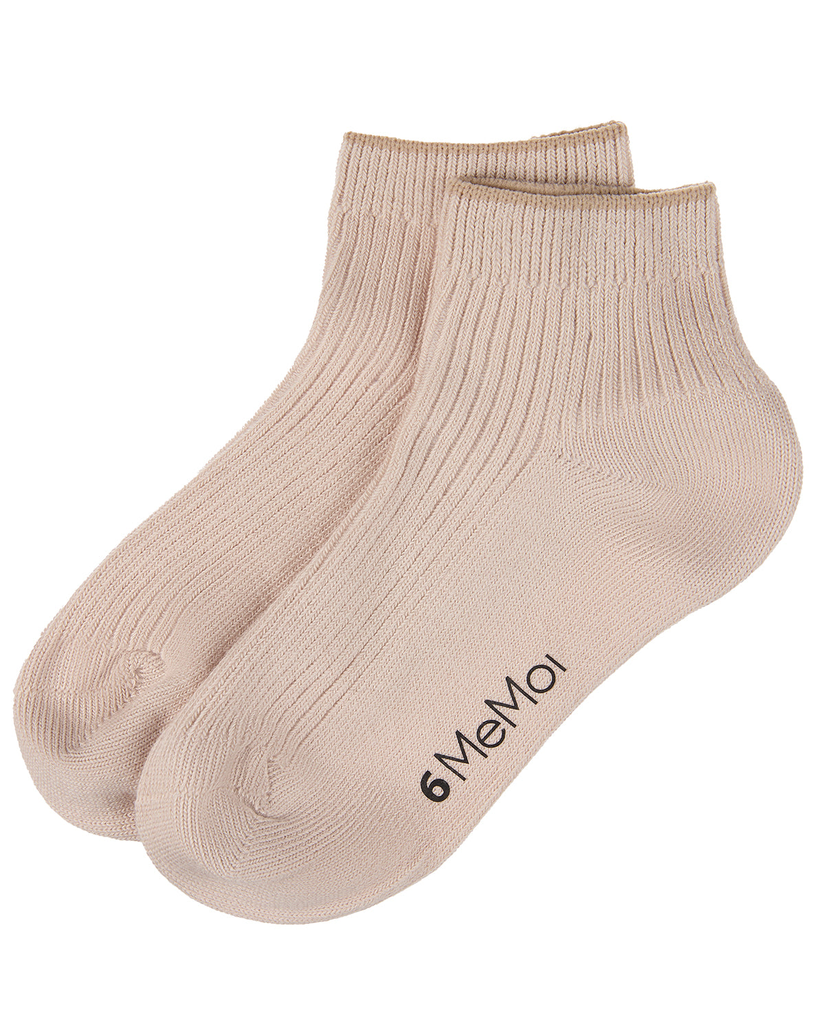 Thin Ribbed Cotton Kids Anklet Sock : Color: Latte