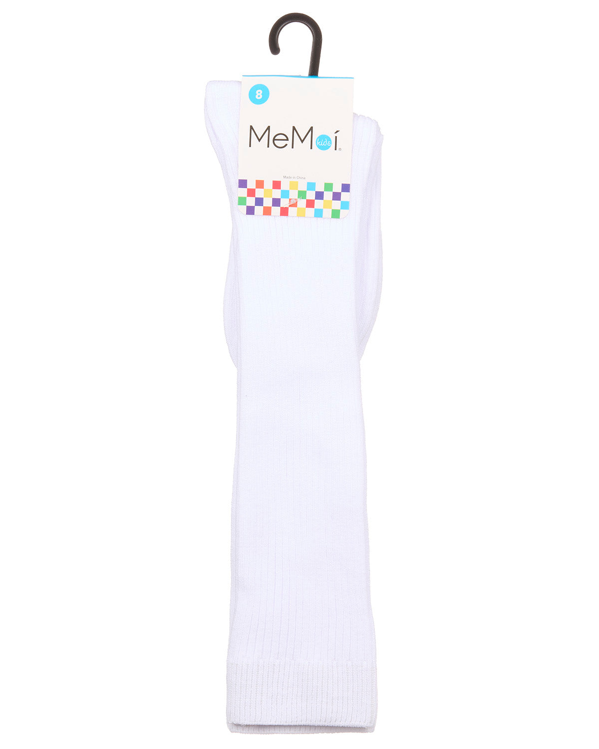 Thin Ribbed Girls Cotton Blend Knee High Sock : Color: White