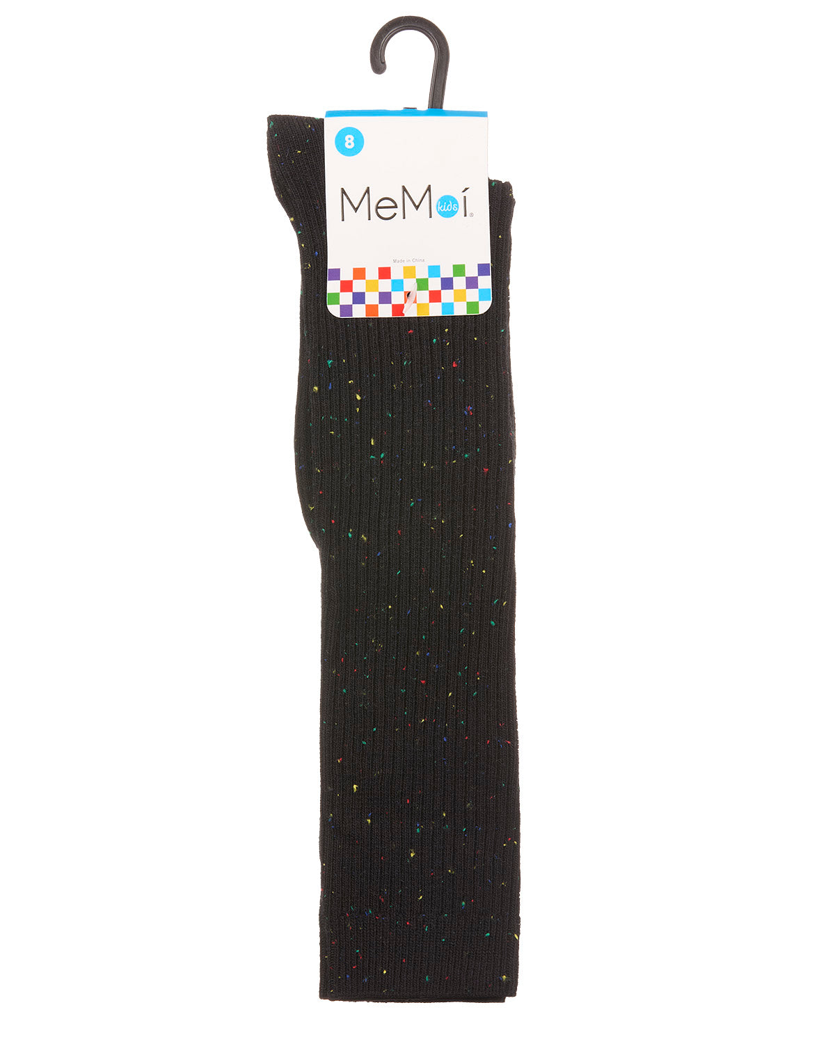 Thin Ribbed Speckled Knee High : Color: Black