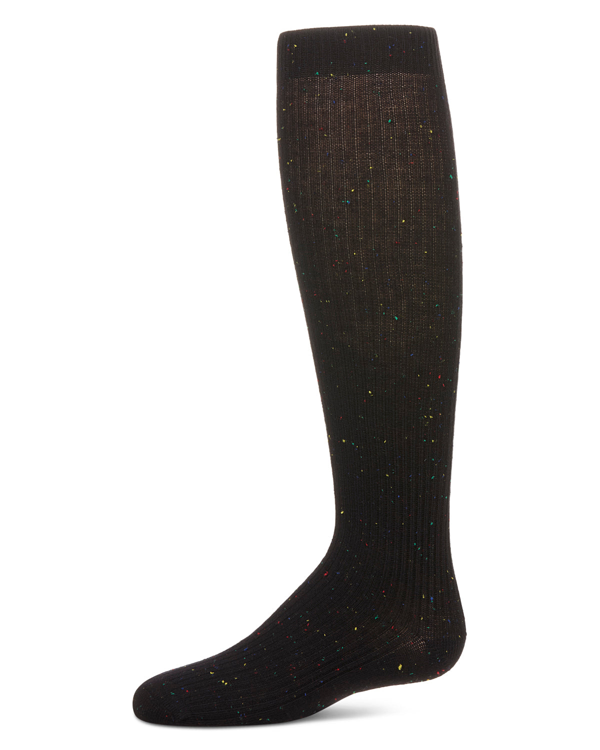 Thin Ribbed Speckled Knee High : Color: Black