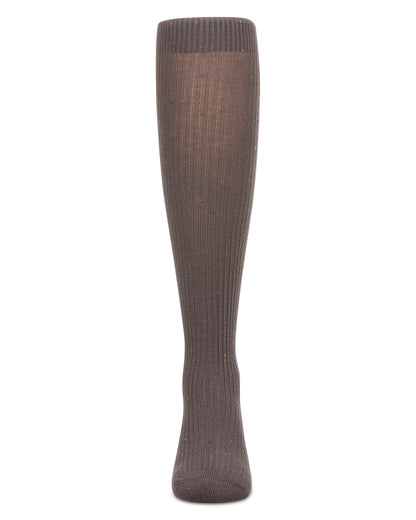 Thin Ribbed Speckled Knee High : Color: Black