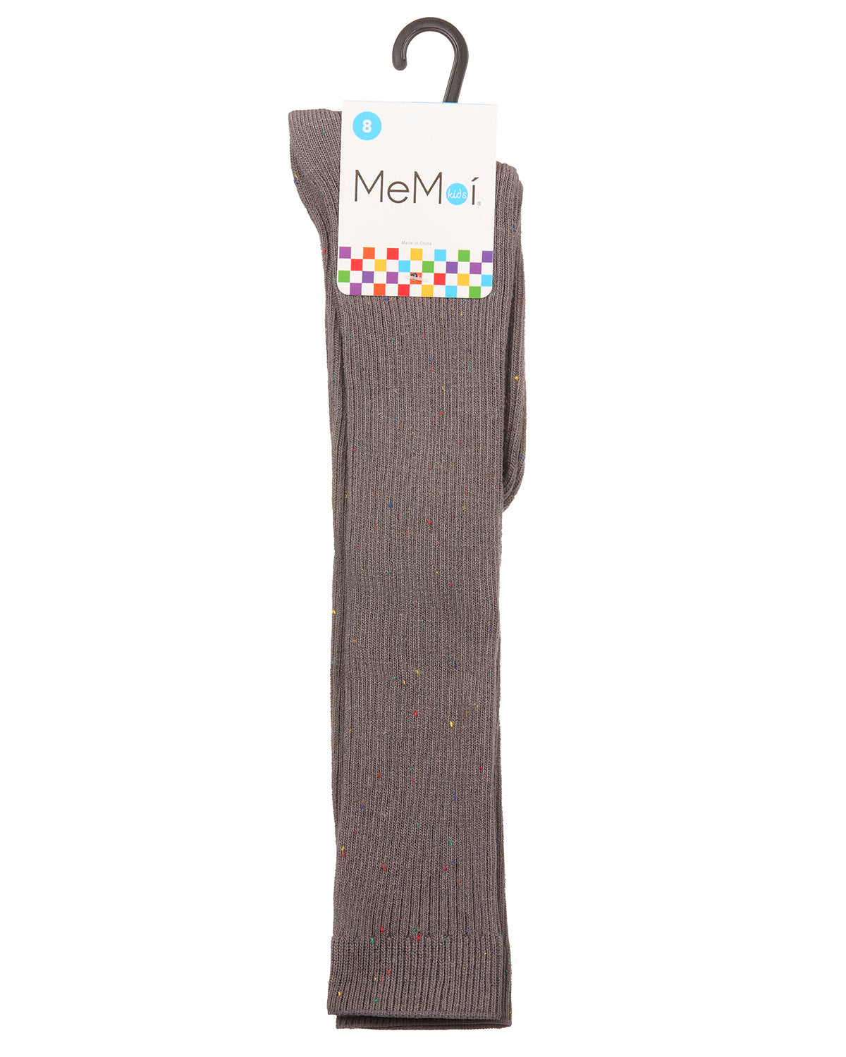 Thin Ribbed Speckled Knee High : Color: Charcoal